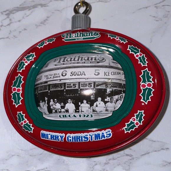 Red Vintage Nathans tin moments. Coney Island NYC - Picture 3 of 6